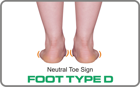Foot Type D has a neutral forefoot